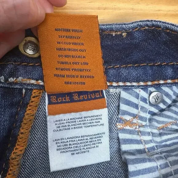 ROCK REVIVAL Y2K Low Rise Heather Boot Cut Flare Denim Jeans, Size 28x32 - Picture 6 of 11